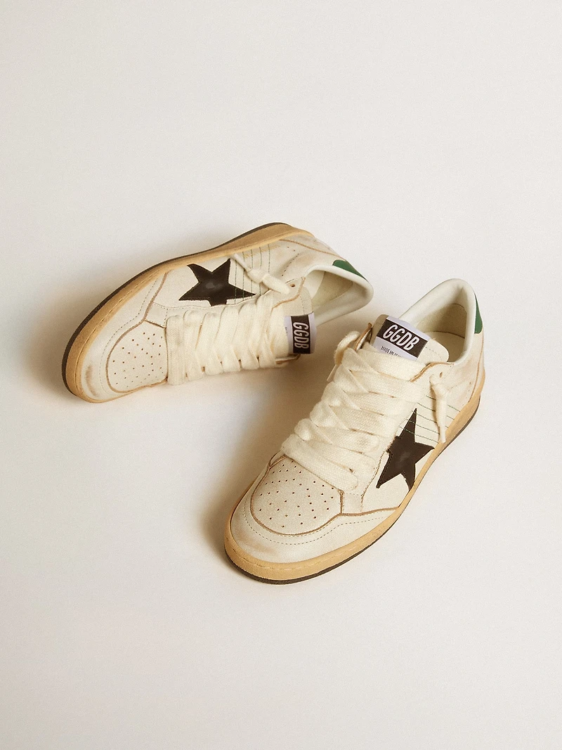 Women’s Ball star with black leather and green heel tab