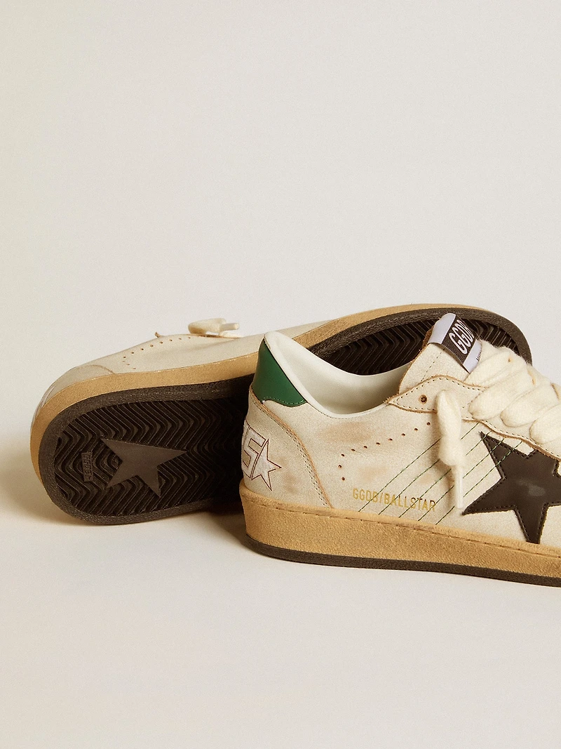 Women’s Ball star with black leather and green heel tab