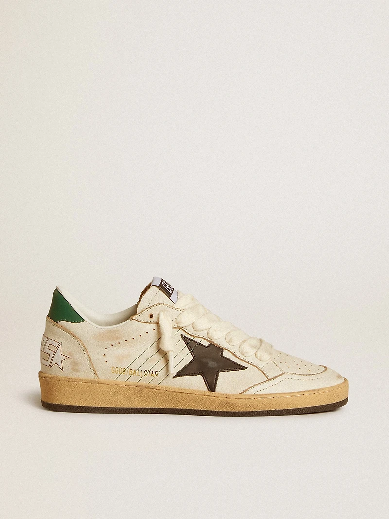 Women’s Ball star with black leather and green heel tab