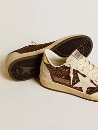 Women's Ball star glitter with leather and metallic heel tab