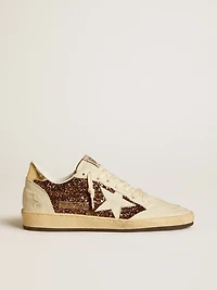 Women's Ball star glitter with leather and metallic heel tab