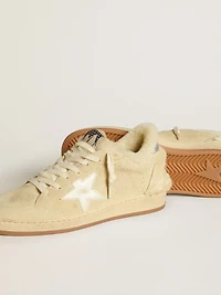 Women's Ball star LTD suede and shearling with white patent leather