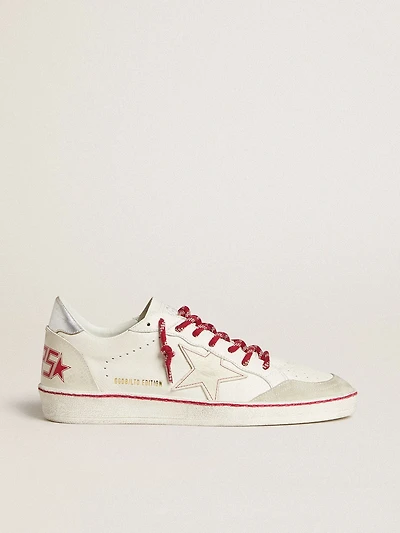 Women’s Ball Star LTD CNY white leather with a lived-in effect
