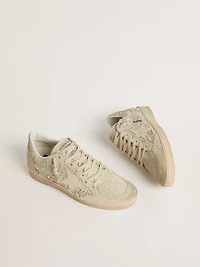 Ball star suede with Swarovski crystals and pearls leather
