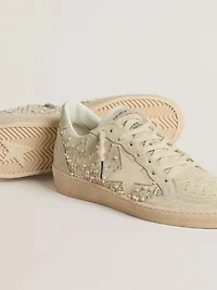 Ball star suede with Swarovski crystals and pearls leather