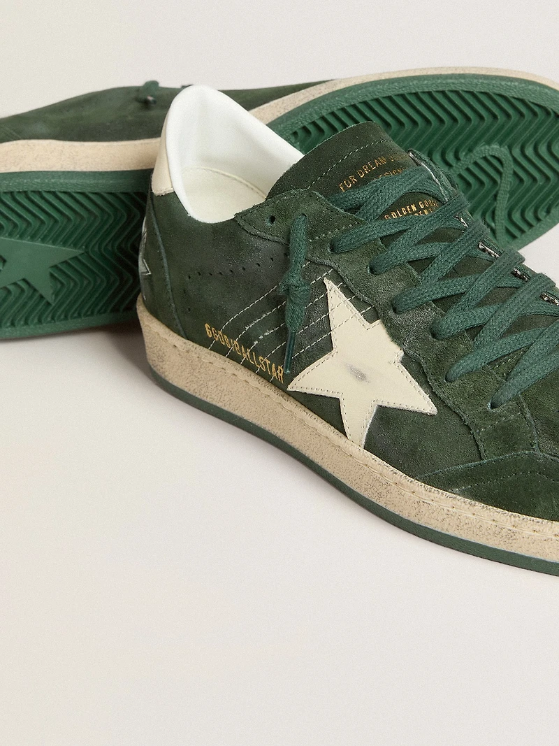 Women's Ball star suede with white leather and heel tab