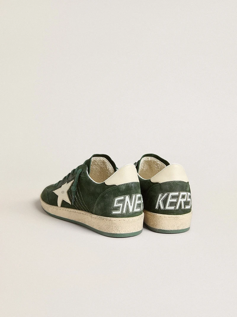 Women's Ball star suede with white leather and heel tab