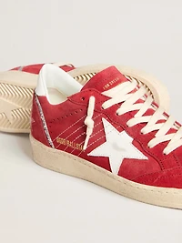 Women's Ball star red suede with white leather and heel tab