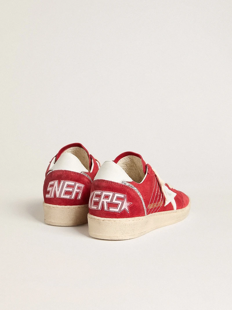 Women's Ball star red suede with white leather and heel tab