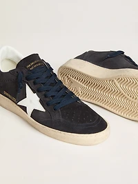 Women's Ball star dark blue suede with leather and heel tab