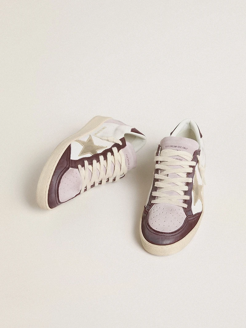 Women's Ball star LTD nappa with platinum foiled leather and burgundy nubuck heel tab
