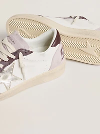 Women's Ball star LTD nappa with platinum foiled leather and burgundy nubuck heel tab