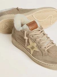 Women's Ball star wool with gold leather and white shearling lining