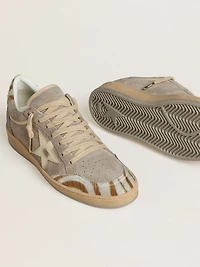 Women's Ball star LTD suede with metallic leather and zebra pony skin heel tab
