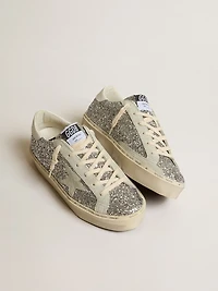 Women's Hi star silver glitter with suede and white heel tab