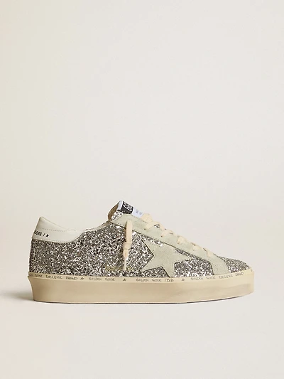 Women's Hi star silver glitter with suede and white heel tab
