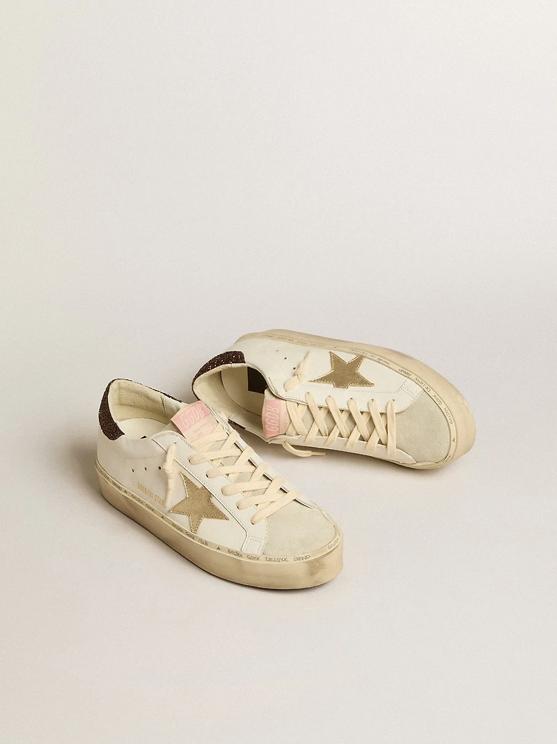 Hi star with platinum metallic leather and glitter heel tab