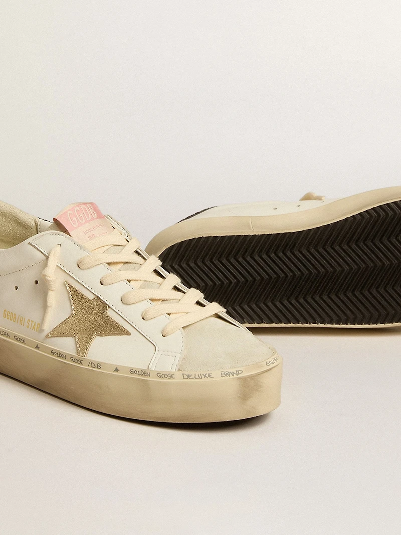 Hi star with platinum metallic leather and glitter heel tab