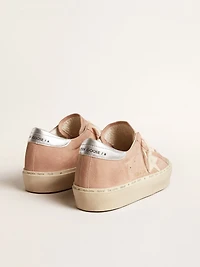 Women's Hi star pink suede with cream and silver leather heel tab