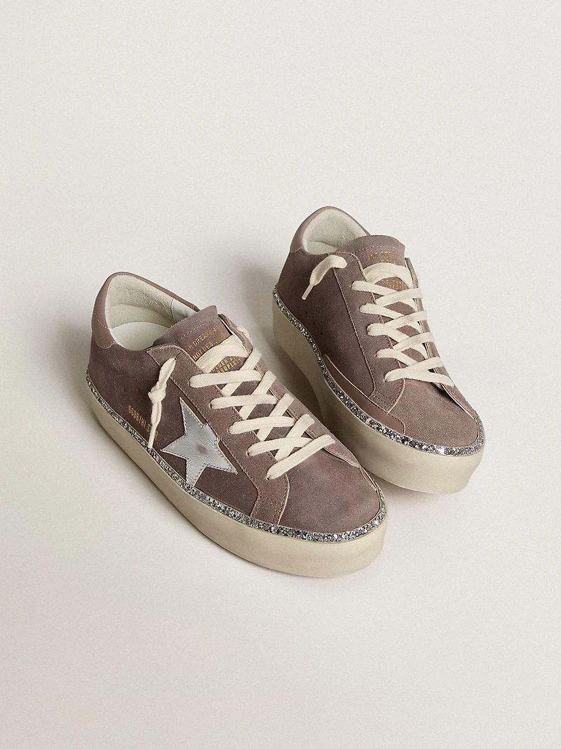 Women's Hi star suede with silver leather and heel tab