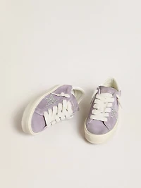 Women's Hi star purple suede with silver glitter