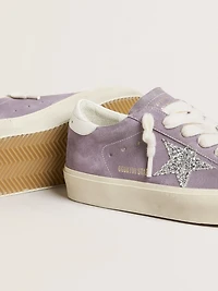 Women's Hi star purple suede with silver glitter