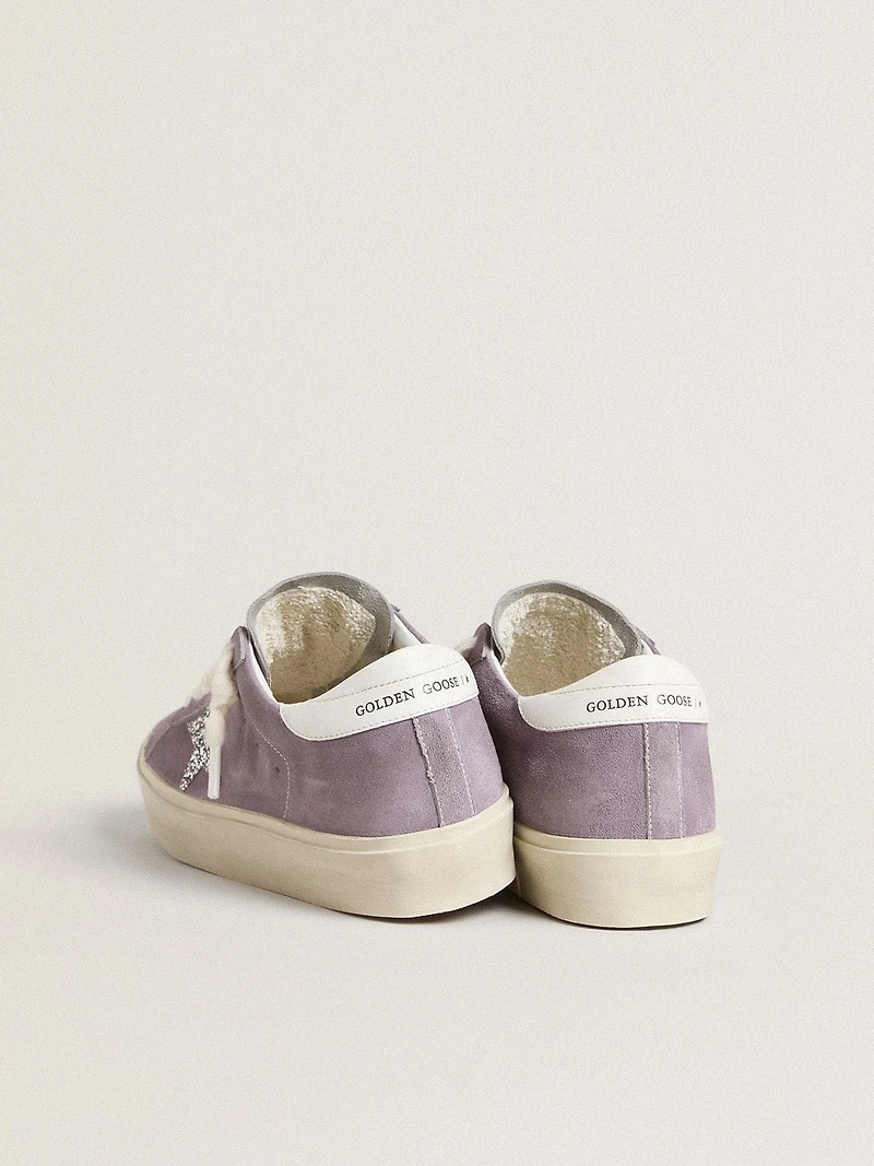 Women's Hi star purple suede with silver glitter