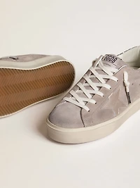 Women’s Hi star sneakers beige suede with laminated leather and glitter heel tab