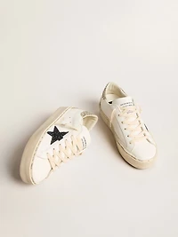 Women's Hi star with blue glitter and platinum heel tab