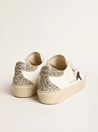Women's Hi star with blue glitter and platinum heel tab