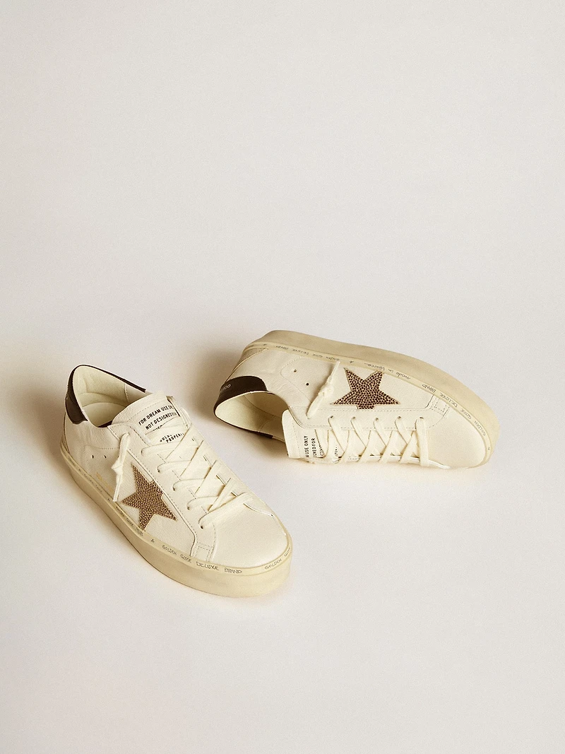 Hi star LTD with Swarovski crystal and black leather heel tab
