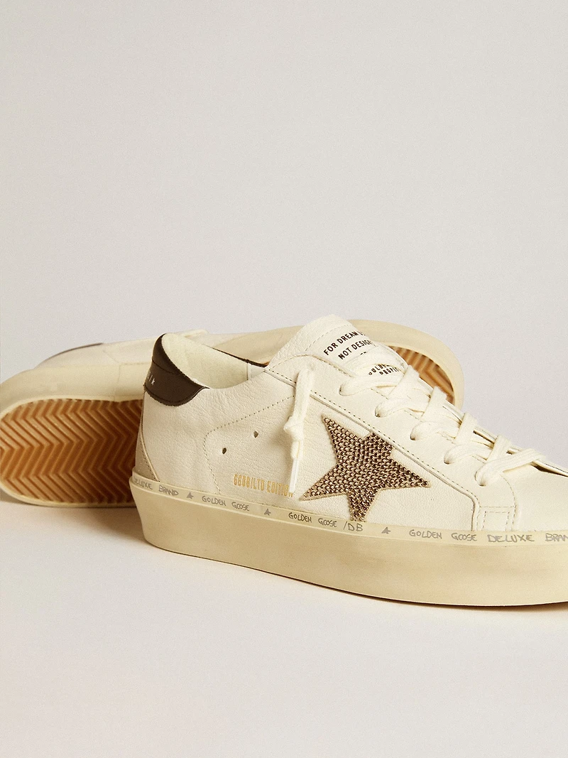 Hi star LTD with Swarovski crystal and black leather heel tab