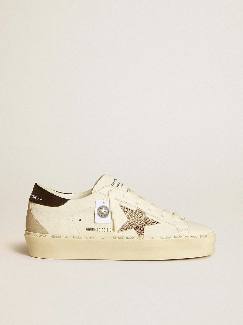 Hi star LTD with Swarovski crystal and black leather heel tab