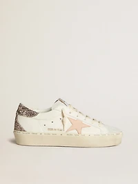 Hi star white nappa with pink leather and glitter heel tab