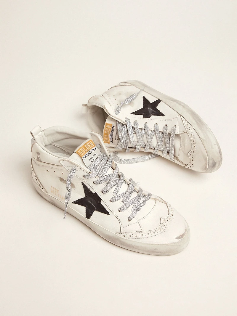 Women's Mid Star with laminated heel tab and glitter laces