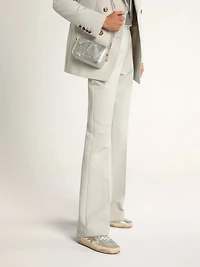 Women's Mid star silver laminated leather with dove gray