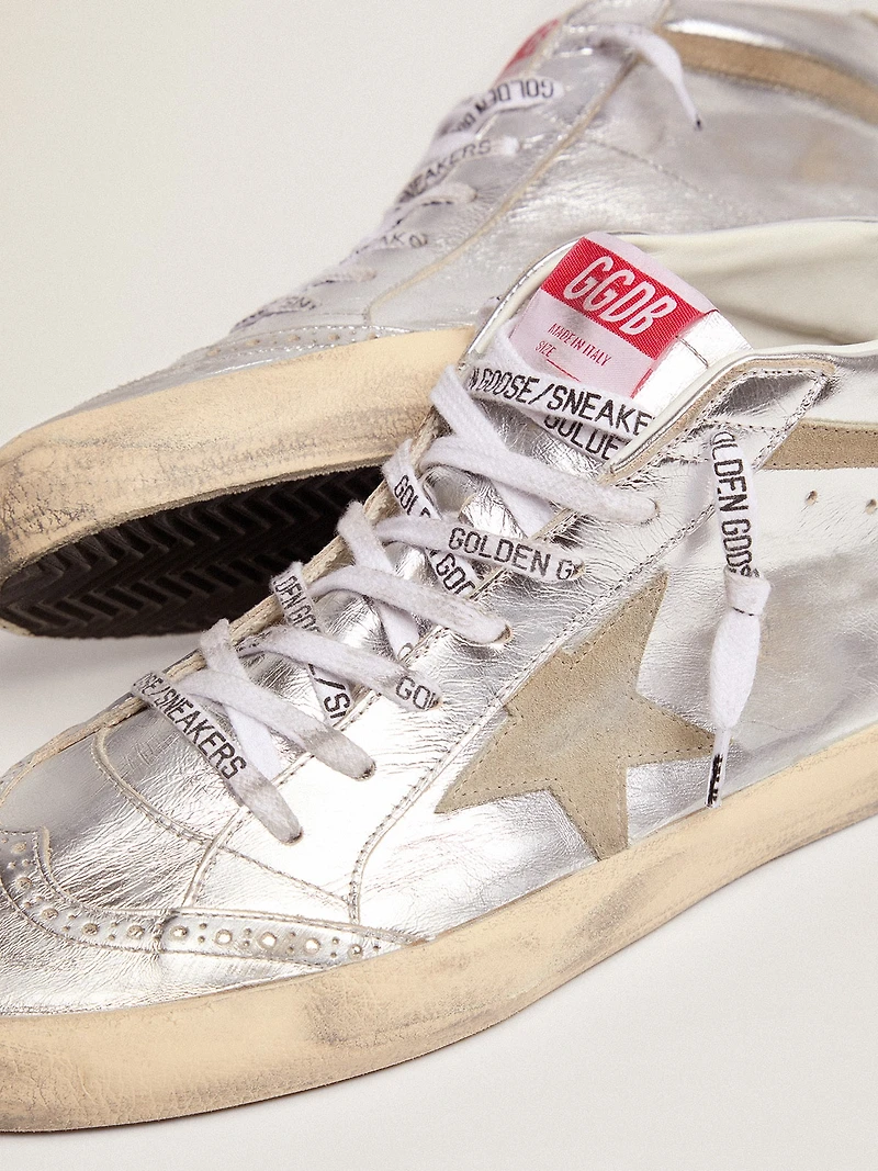 Women's Mid star silver laminated leather with dove gray