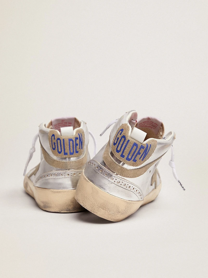 Women's Mid star silver laminated leather with dove gray