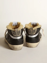 Women's Mid star black nappa leather with Swarovski crystal and beige shearling lining