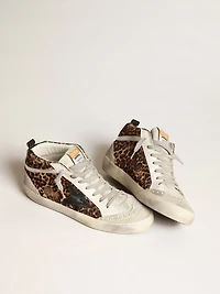 Women's Mid star leopard print pony skin with black