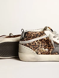 Women's Mid star leopard print pony skin with black
