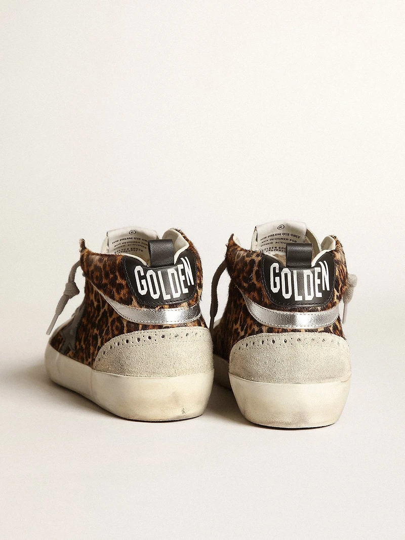 Women's Mid star leopard print pony skin with black