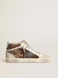Women's Mid star leopard print pony skin with black