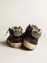 Women’s Mid star black glitter with dove-gray suede and heel tab