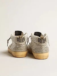Women’s Mid Star white and dove-gray suede with Swarovski crystals