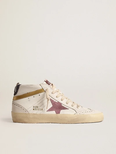 Mid Star with pink suede star and gold metallic leather flash 