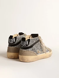 Mid star silver glitter with suede and black flash