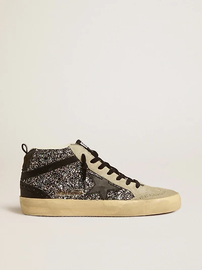 Mid star LTD black glitter with leather and flash