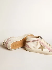 Mid star with gold leather and pink suede flash pearls