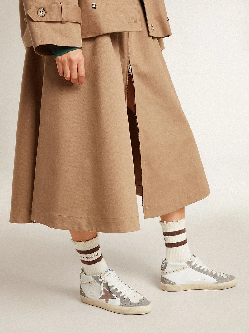 Women's Mid star nappa and suede with light brown metallic leather